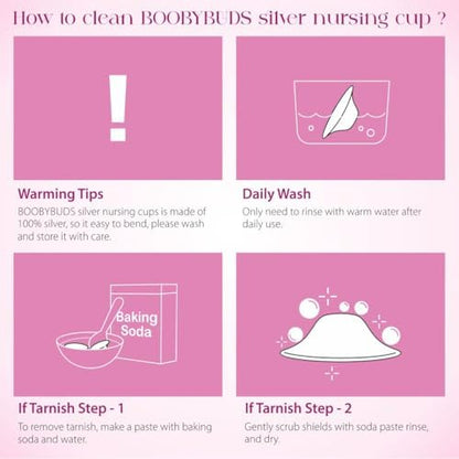 Close up of 999 pure silver material on nursing cups