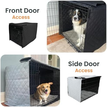 4Knines dog cage cover providing outdoor weather protection during travel
