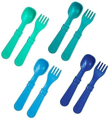 Re-Play 8 piece kids utensil set for independent feeding