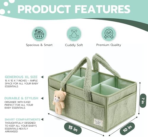PeraBella baby storage basket on a changing table