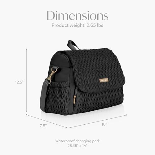 Hannah And Sophia Belle travel diaper backpack displayed with changing mat
