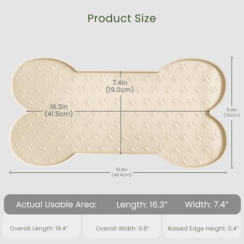 Close up of food-grade silicone texture on PWTAA puppy feeding mat