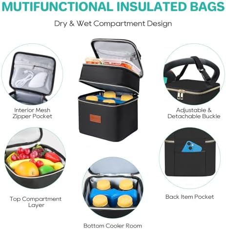 Piioser cooler bag attached to a baby stroller