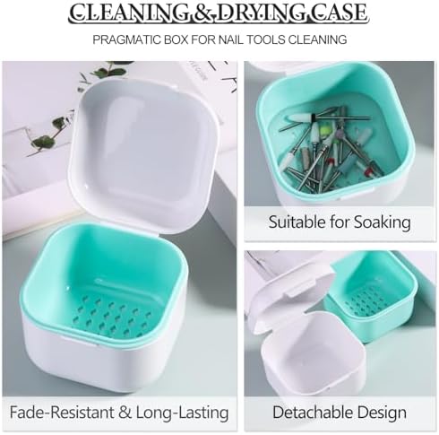 White manicure tool soaking tray for nail drill bits