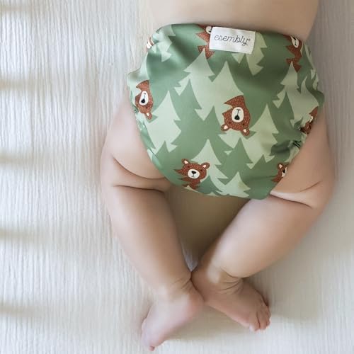Esembly reusable swim diaper showing side snap adjustments