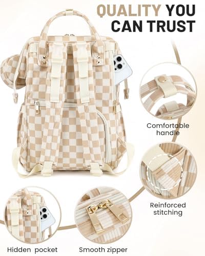 Fufazfo corduroy diaper bag backpack mounted on stroller handles