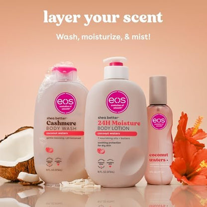 Eos coconut waters deep hydration body lotion texture overview