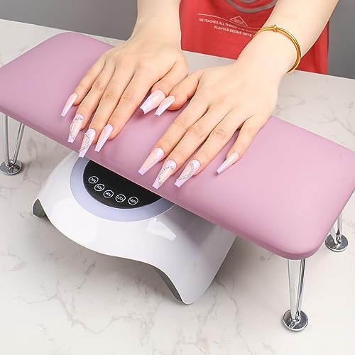 Bomoqing purple microfiber leather nail arm rest front view
