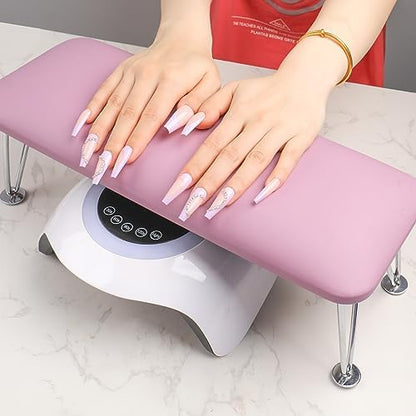 Bomoqing purple microfiber leather nail arm rest front view