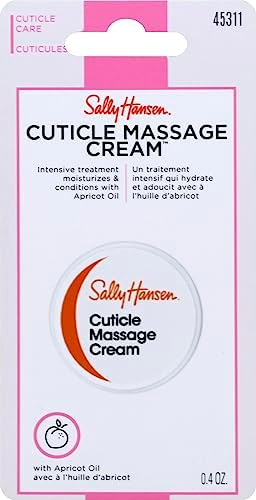 Close up of Sally Hansen Cuticle Massage Cream packaging for dry cuticles