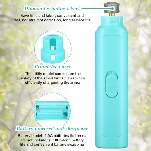 Lasnten low noise bird grooming tool displaying the speed adjustment buttons and dual modes