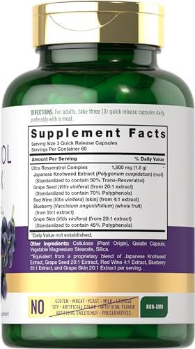 Carlyle Resveratrol complex 180 capsules supplement packaging