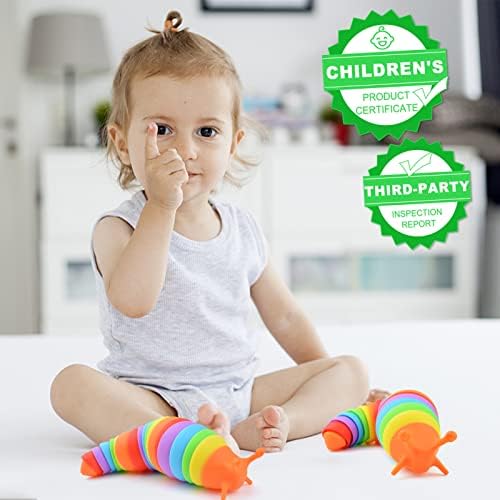 Cevioce sensory slug toy in a childs hand for scale