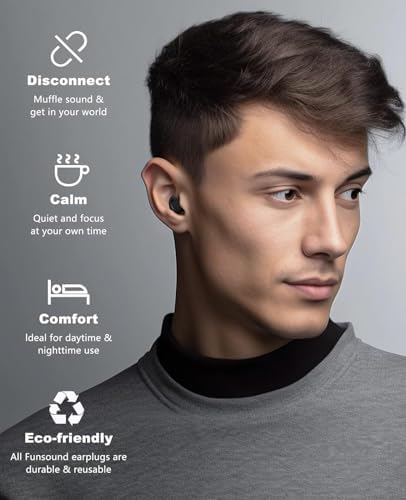 Funsound acoustic ear plugs with protective leather carrying case and travel storage bottle