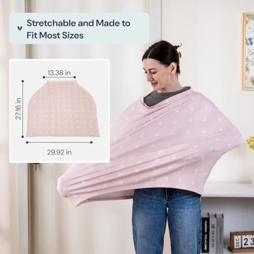 Side view of nursing cover showing breathable viscose fabric