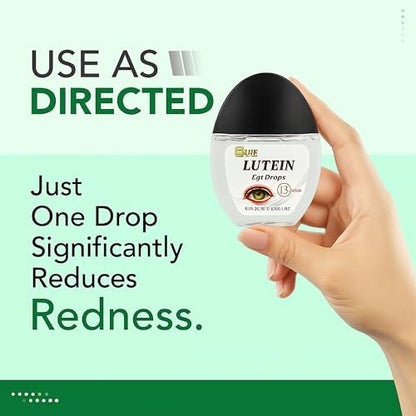 Close up of Buie Lutein Eye Drops 0.5 fluid ounce bottle