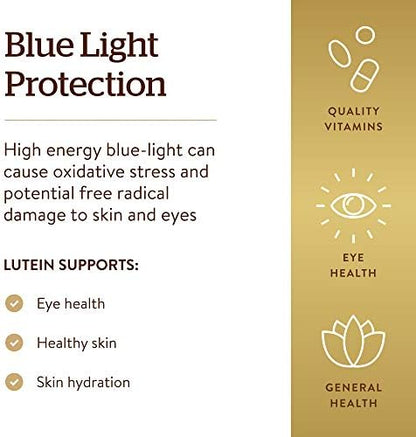 Authentic USA imported Solgar Lutein bottle side profile