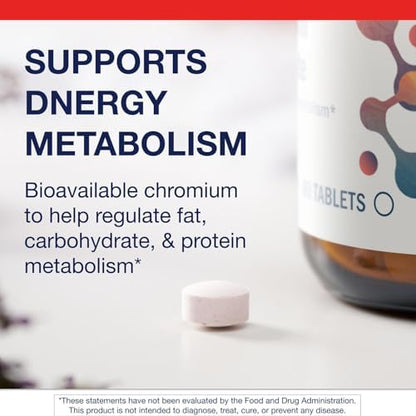 Metagenics bioavailable chromium picolinate nutritional label showing supplement facts.