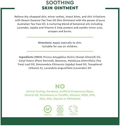 Texture of Desert Essence tea tree oil balm for dry chapped skin