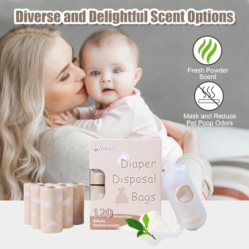 USBOO leak proof diaper trash bags fresh powder scent demonstration