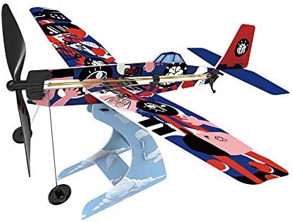 PLAYSTEM low wing airplane model assembled on its display stand