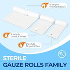 Individually wrapped sterile conforming stretch gauze bandages for wound care