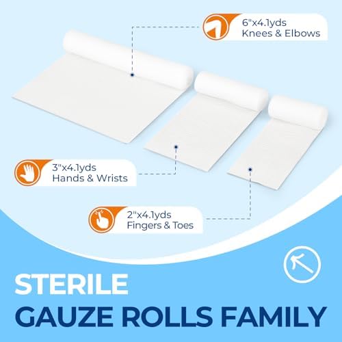 Individually wrapped sterile conforming stretch gauze bandages for wound care