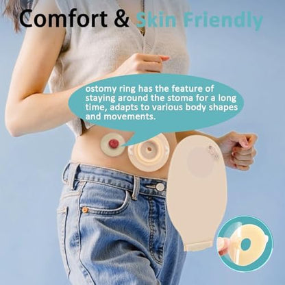 Waterproof hydrocolloid ostomy supply rings designed to prevent colostomy bag leaks.