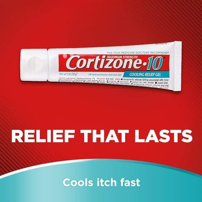 Cortizone-10 1% hydrocortisone gel for insect bites and mosquito relief.