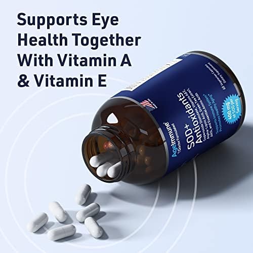 Full product packaging of AgeImmune SOD immune support complex for daily cellular defense.