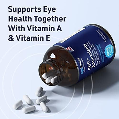 Full product packaging of AgeImmune SOD immune support complex for daily cellular defense.