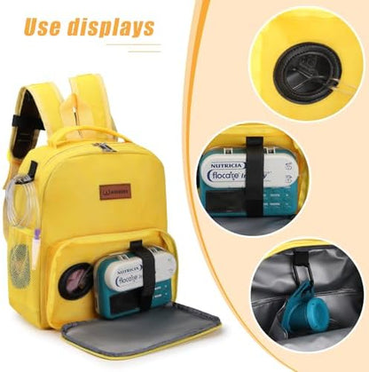 Back view of WAIBIBABU kids backpack showing padded shoulder straps and chest buckle