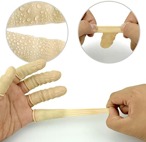Medium size pink latex finger covers for dressing protection
