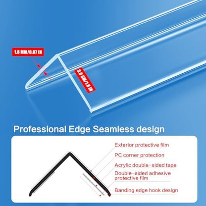 Monoid transparent PVC edge guard installed on wall corner
