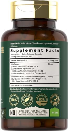 Tahoe Nutritionals Kelp with green tea and fucoxanthin supplement label
