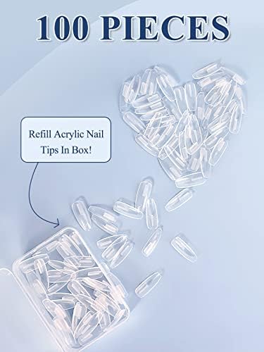 Wilfniee clear refill nail tips set for silicone practice hand