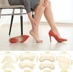 Detailed view of the 12-pair cushion set including metatarsal pads