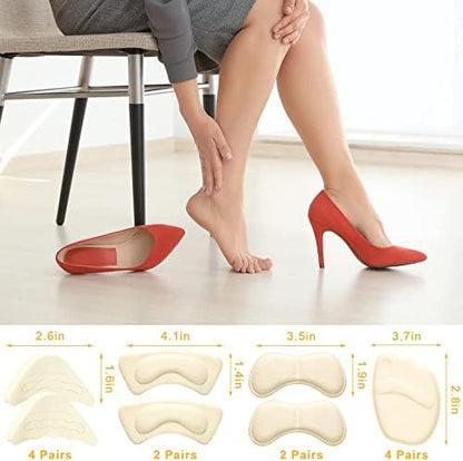 Detailed view of the 12-pair cushion set including metatarsal pads