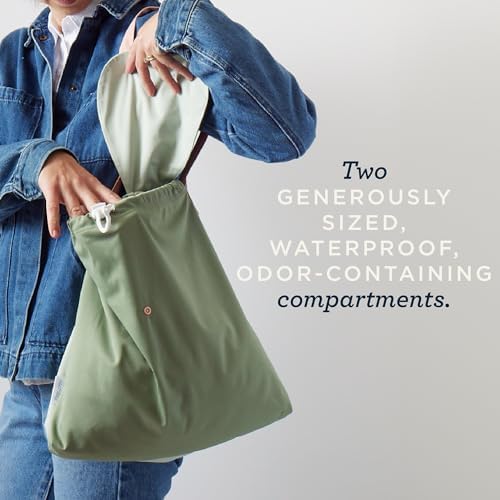 Side view of Esembly Day Bag with drawstring and locking toggle