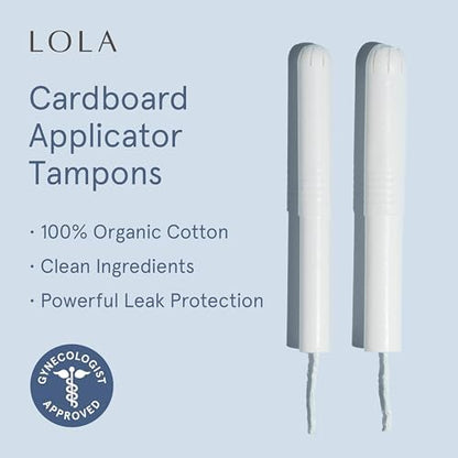 LOLA regular absorbency tampons with sustainable cardboard applicator