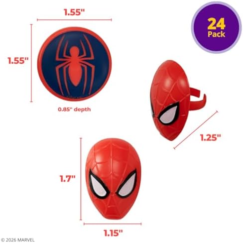 Close up of Marvel Spider-Man cake topper designs