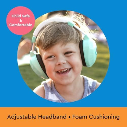 Top view of adjustable noise reducing ear muffs for toddlers