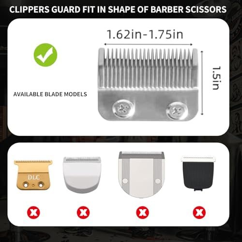 Rear angle of DNSHAN 1.5mm and 25mm premium guards highlighting the secure snap lock mechanism for full size trimmer blades.