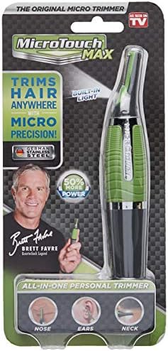 Micro Touch Max trimmer showing stainless steel precision blades