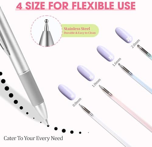 Close up of 4 size marking tips on Gaoy nail tool