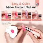 Saviland nail art brush set with heart shaped palette