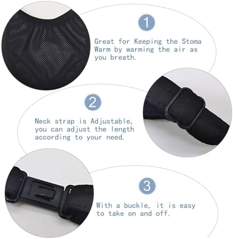 Adjustable black mesh laryngectomy protector for tracheal care supplies