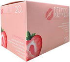 Side view of Elite Athletics 20 count flavored feminine wipes box.