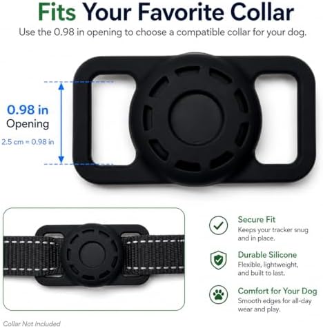 JNLIK dog tracker tag close up highlighting the sleek waterproof seamless construction