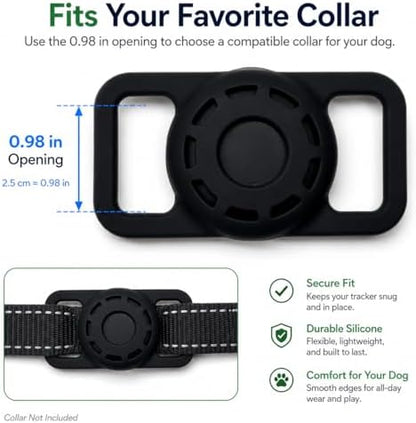 JNLIK dog tracker tag close up highlighting the sleek waterproof seamless construction